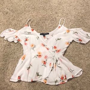 Floral Off the shoulder tied top by One Clothing